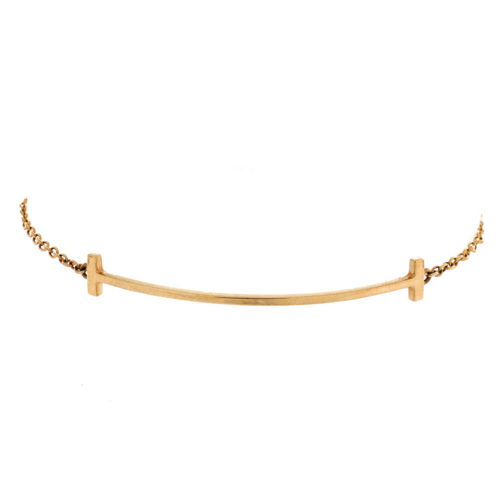 Tiffany & Co. Medium T Smile Chain Bracelet 18K Yellow Gold